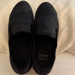 Fitflop Black Knit Slip-On Sneakers
